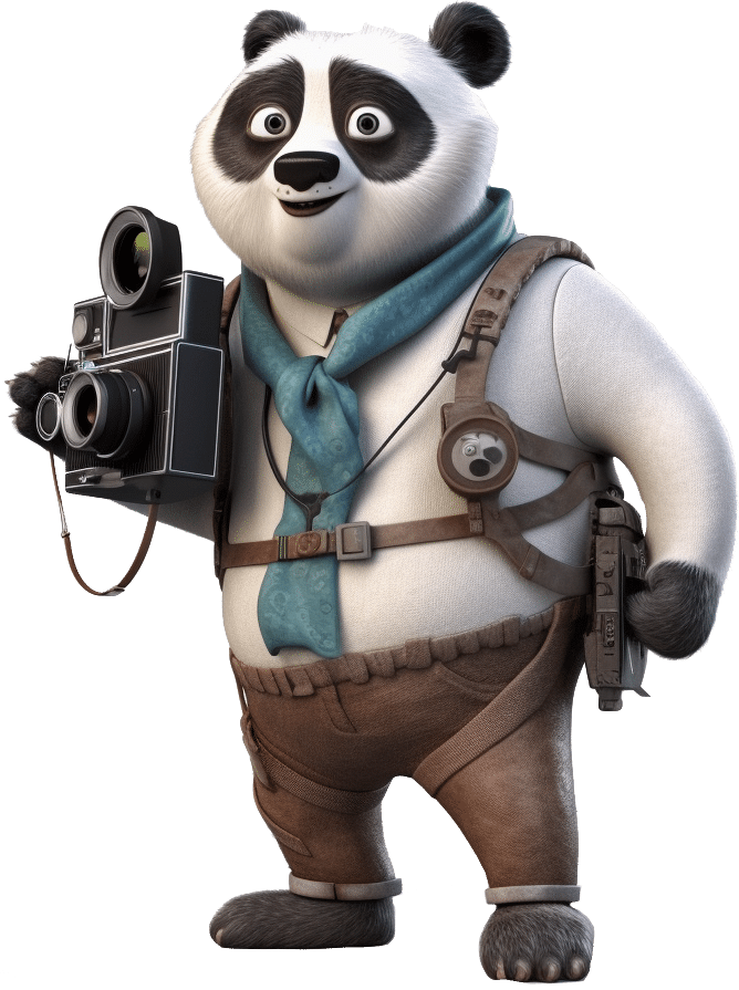 Panda Motion panda journaliste 2