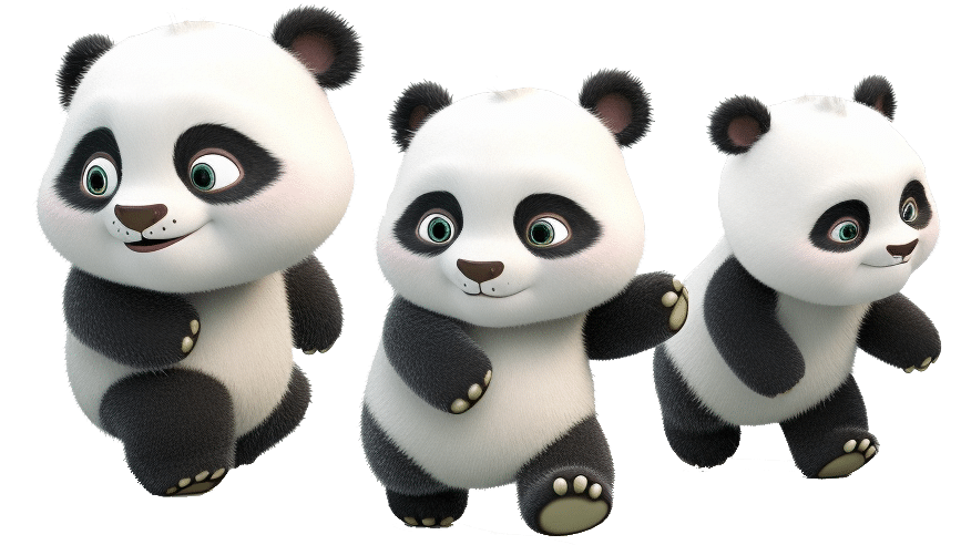 Panda Motion 3 petits pandas