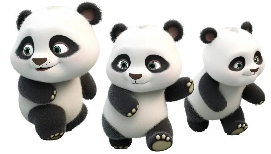 3 petits pandas mignons panda motion